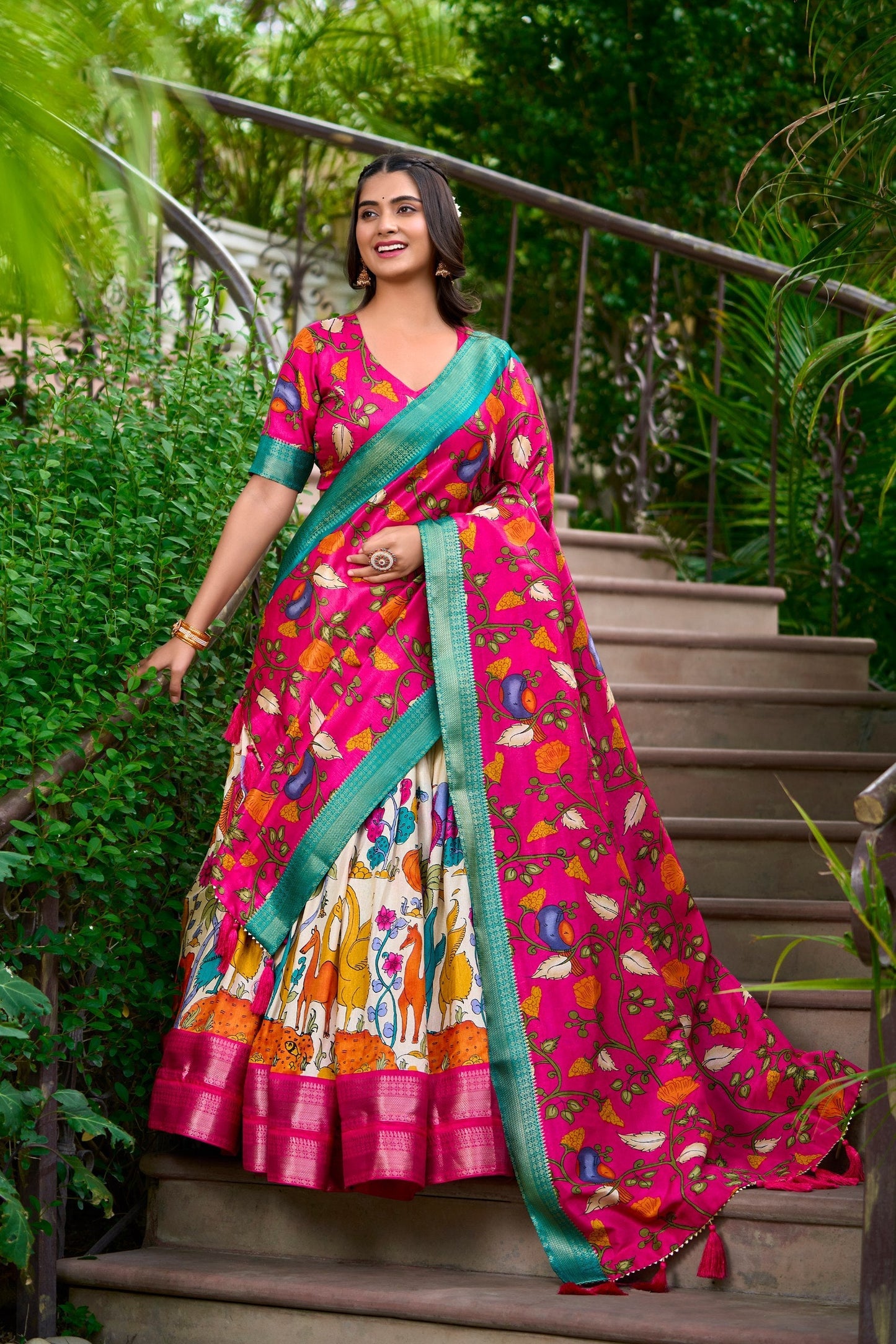New Dola Silk Kalamkari Print Lehenga Choli