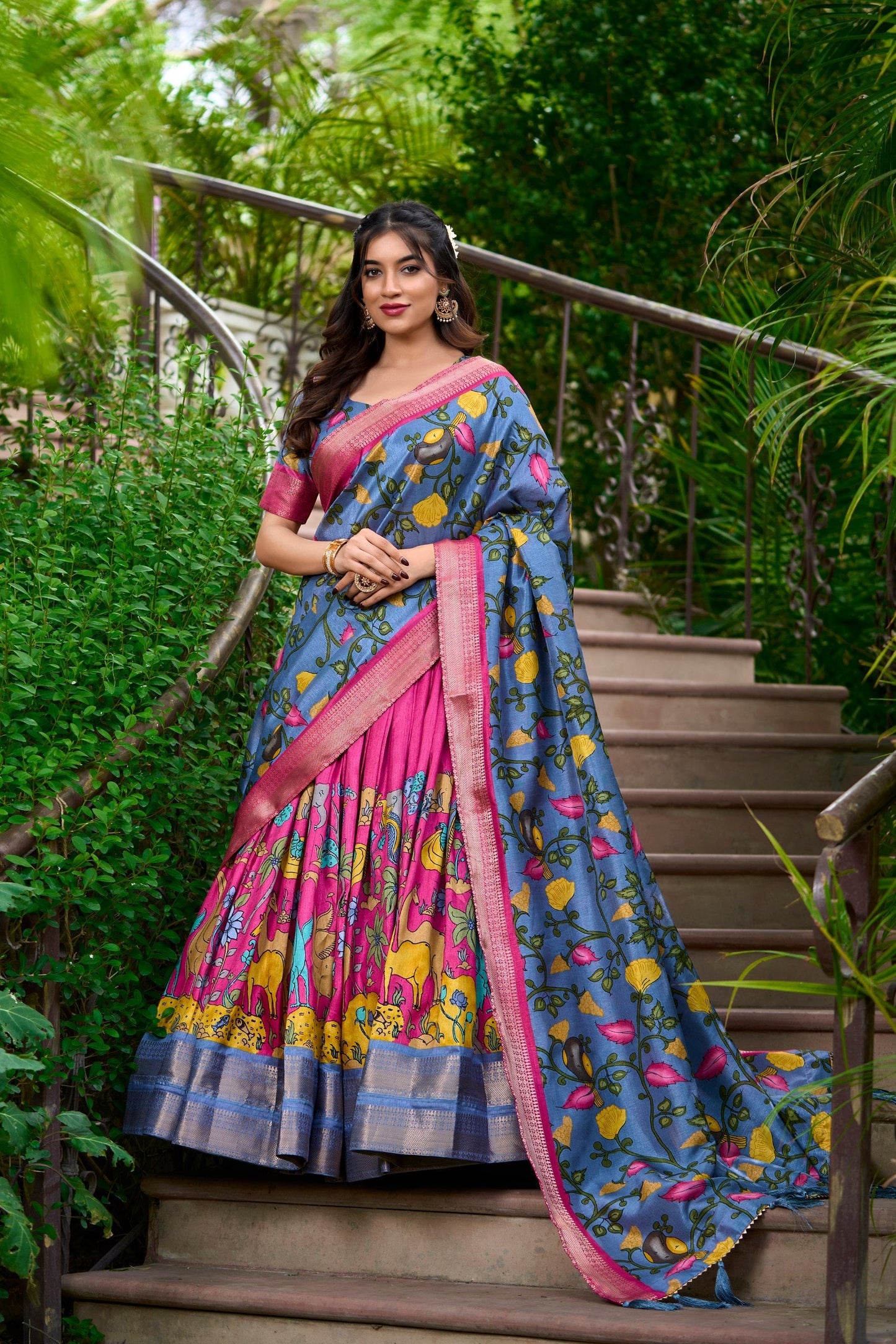 New Dola Silk Kalamkari Print Lehenga Choli