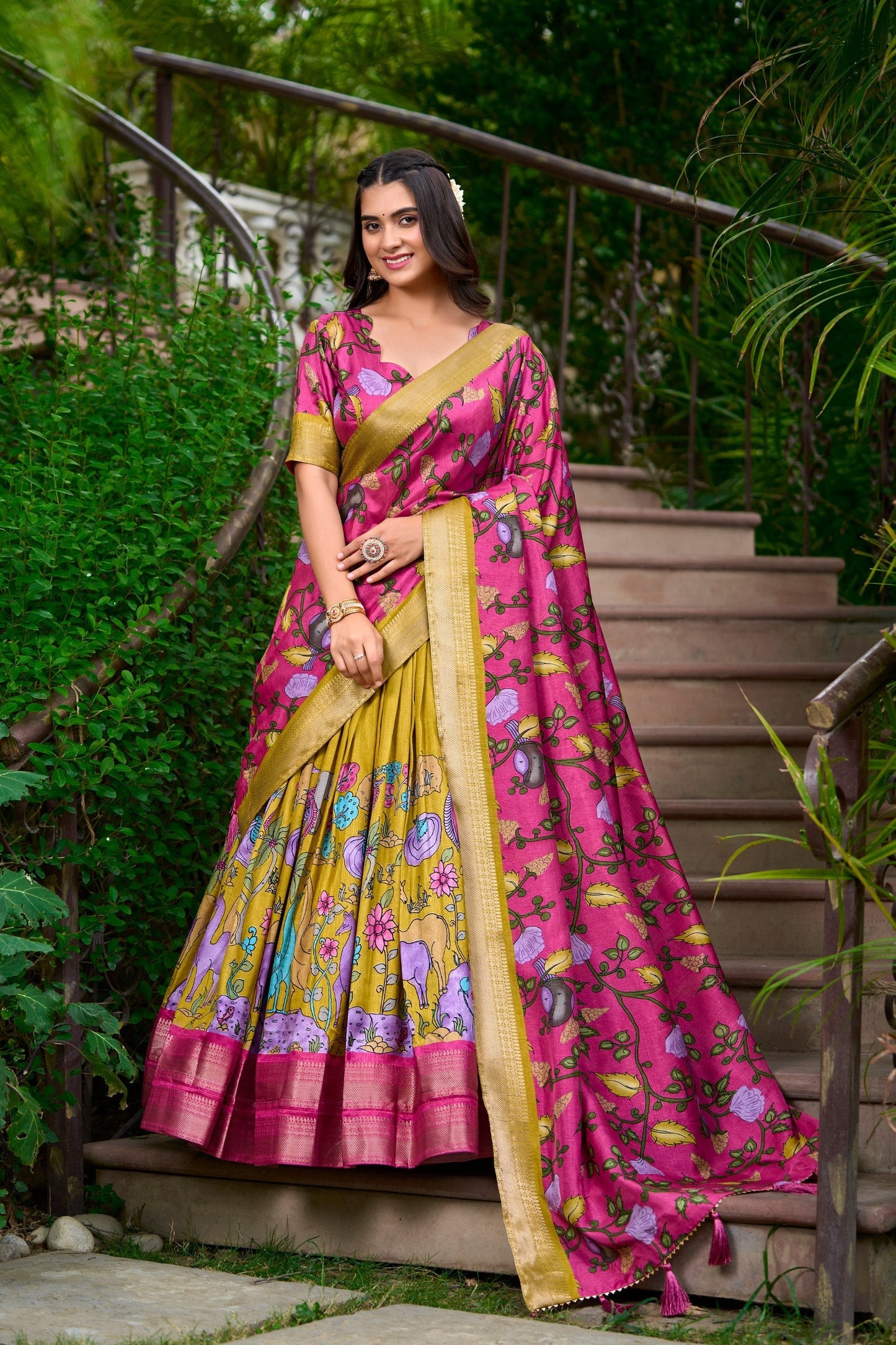 New Dola Silk Kalamkari Print Lehenga Choli