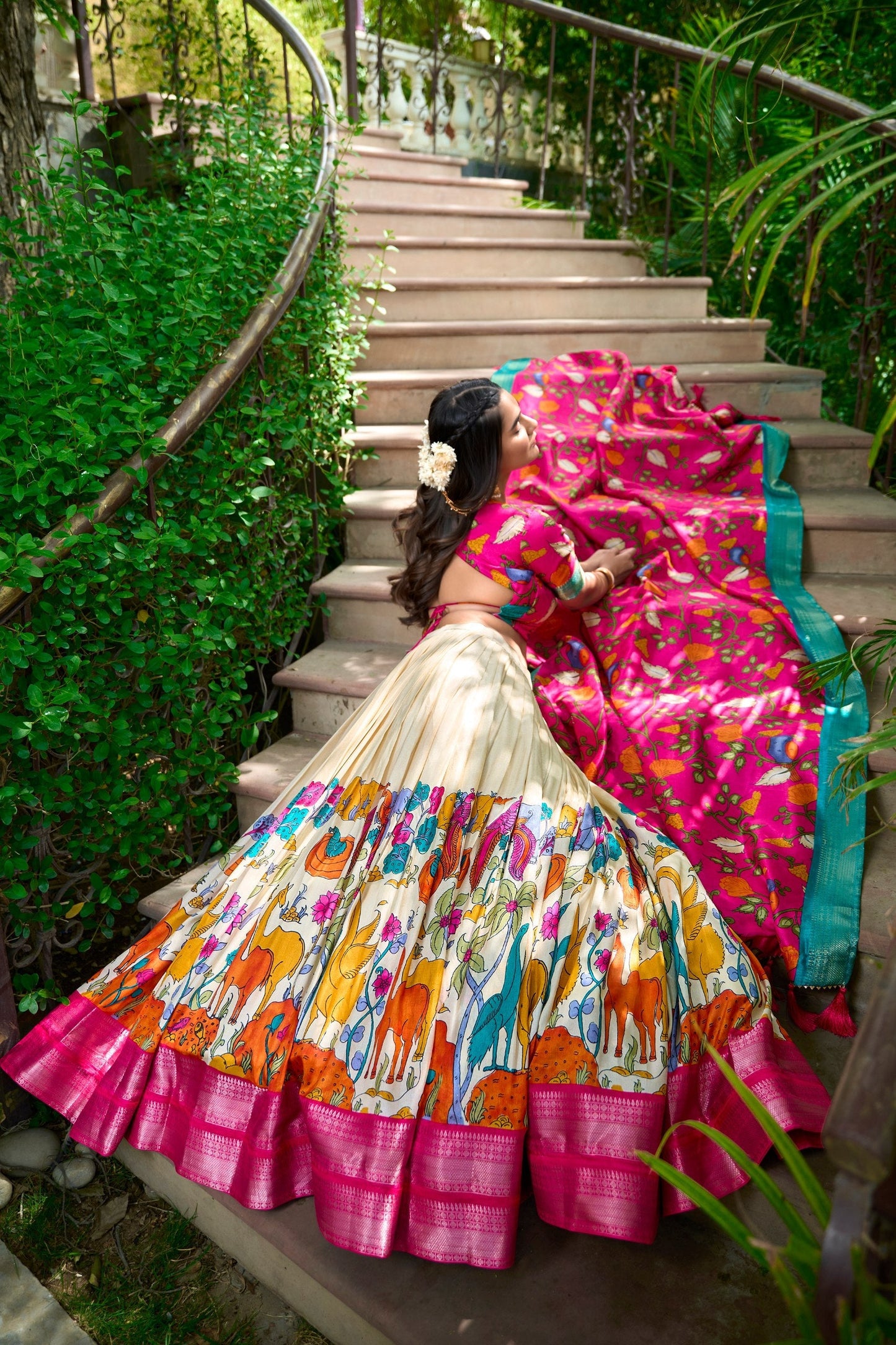 New Dola Silk Kalamkari Print Lehenga Choli