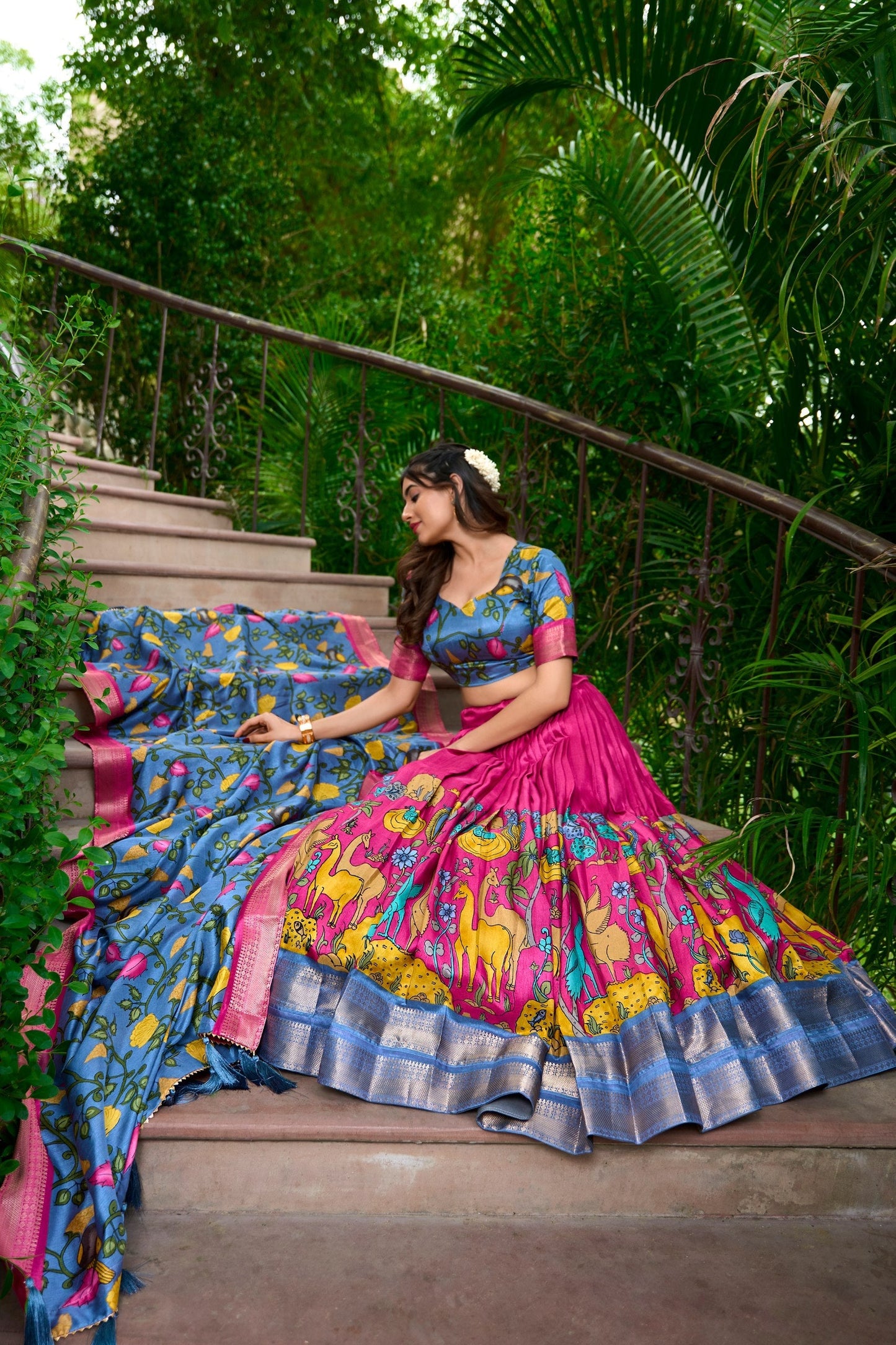 New Dola Silk Kalamkari Print Lehenga Choli