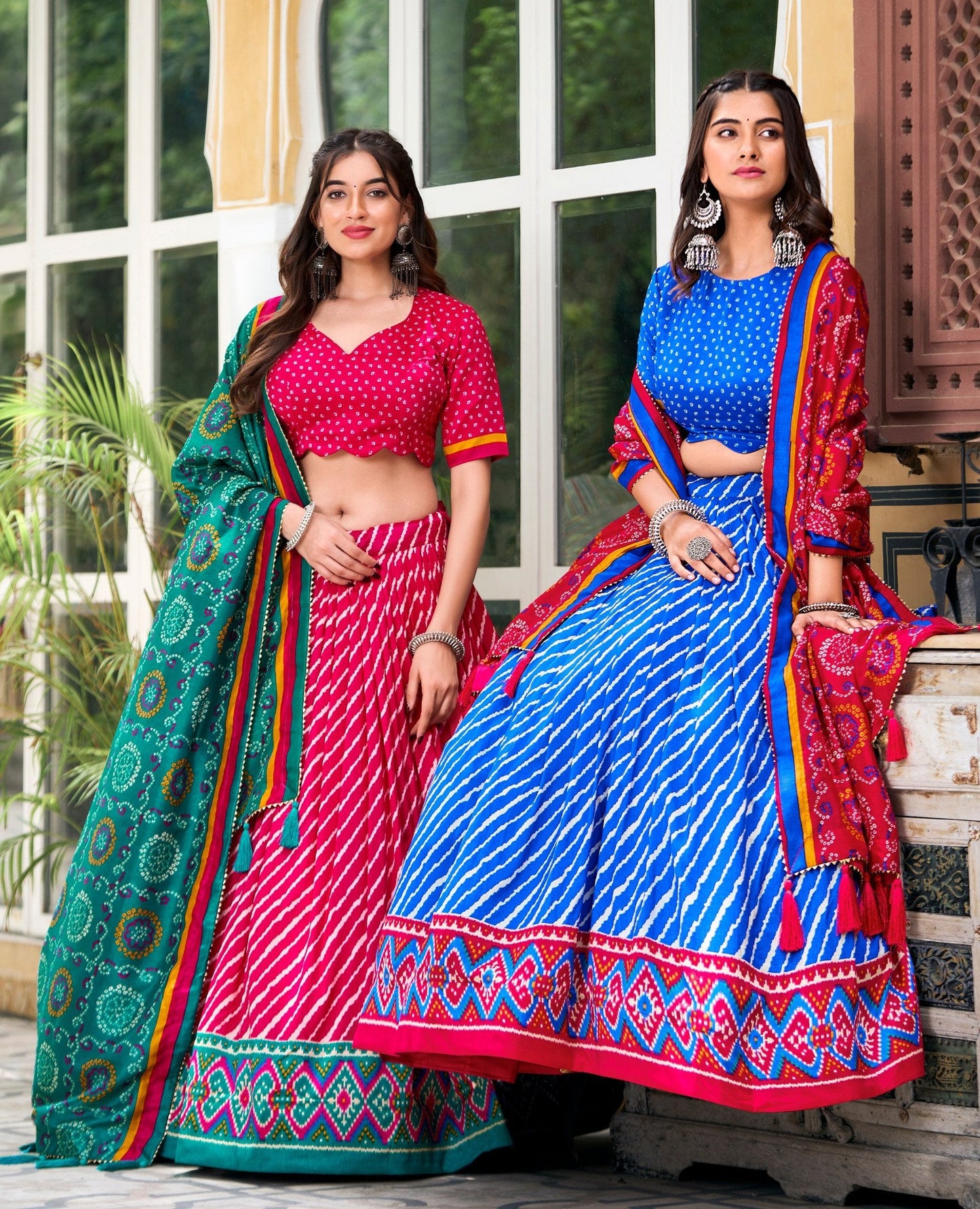 Latest Tussar Silk Leheriya Lehenga Choli