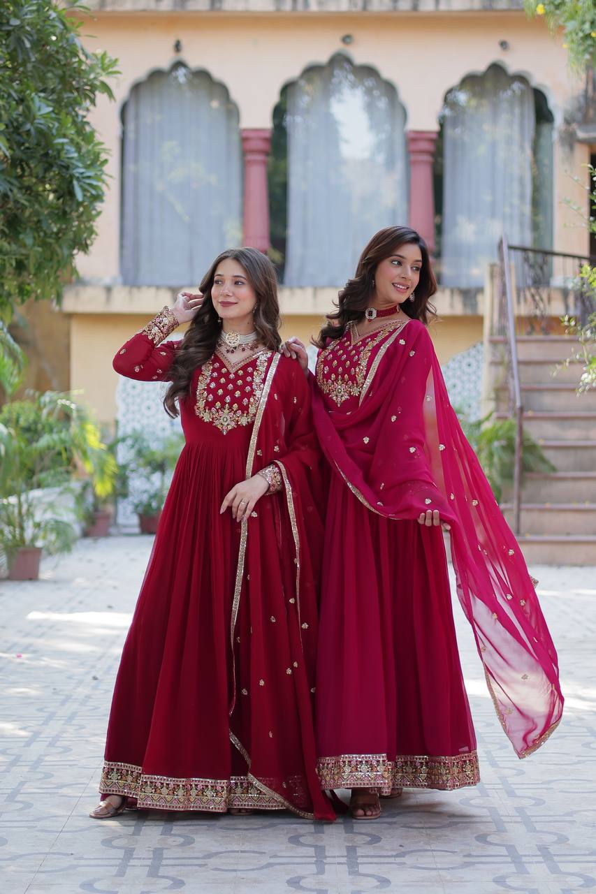Trending Sequence Work Gown with Dupatta Set