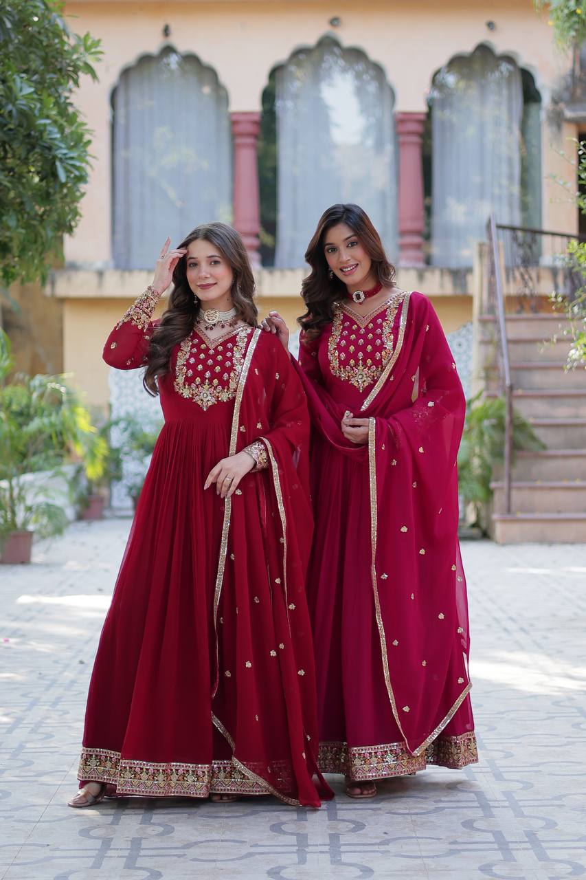 Trending Sequence Work Gown with Dupatta Set