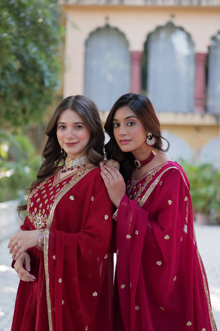 Trending Sequence Work Gown with Dupatta Set