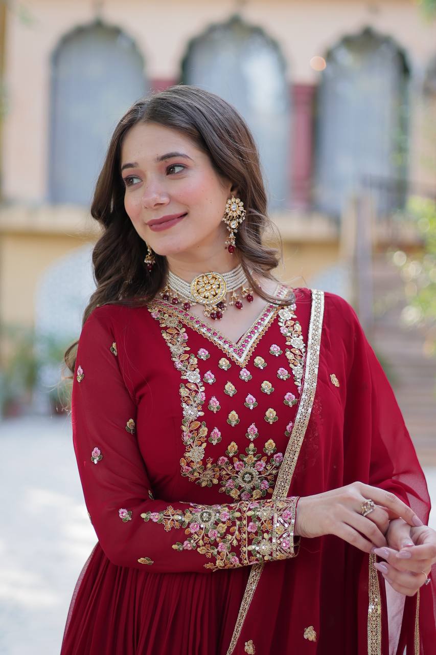 Trending Sequence Work Gown with Dupatta Set