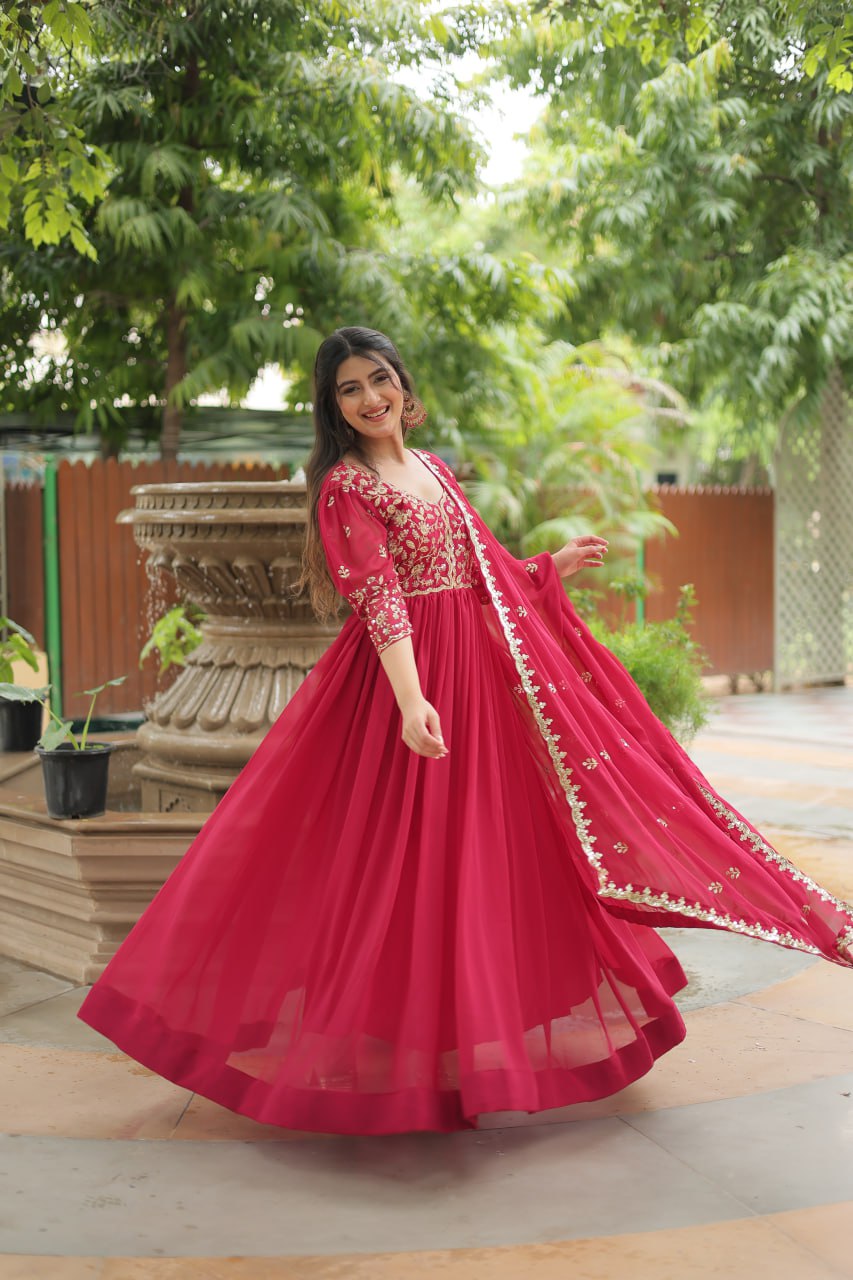 Rich look Sequence Gown with Dupatta