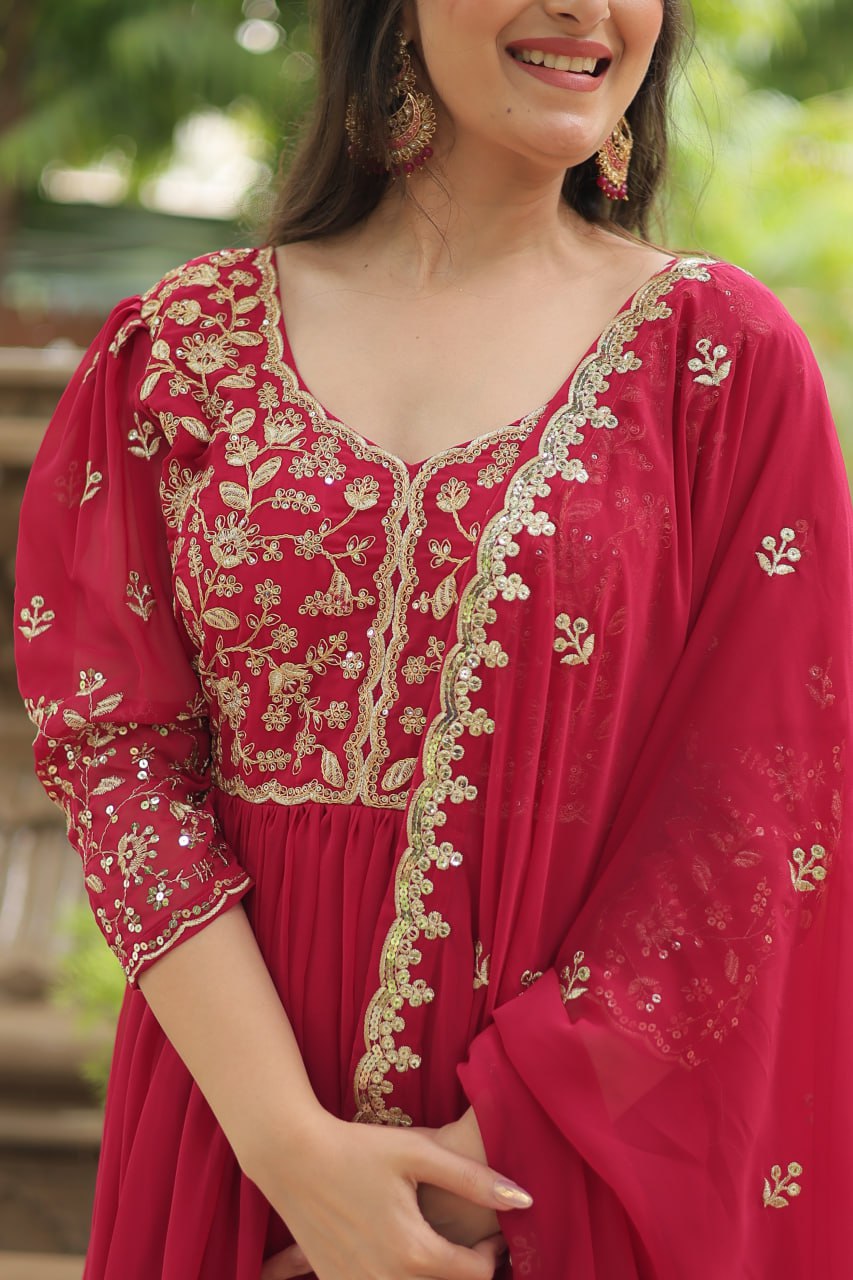 Rich look Sequence Gown with Dupatta