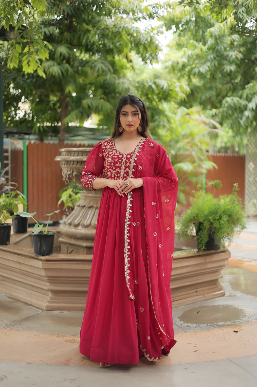 Rich look Sequence Gown with Dupatta