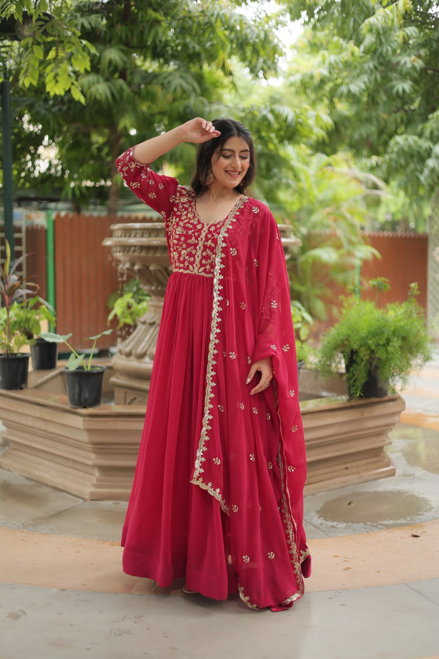 Rich look Sequence Gown with Dupatta