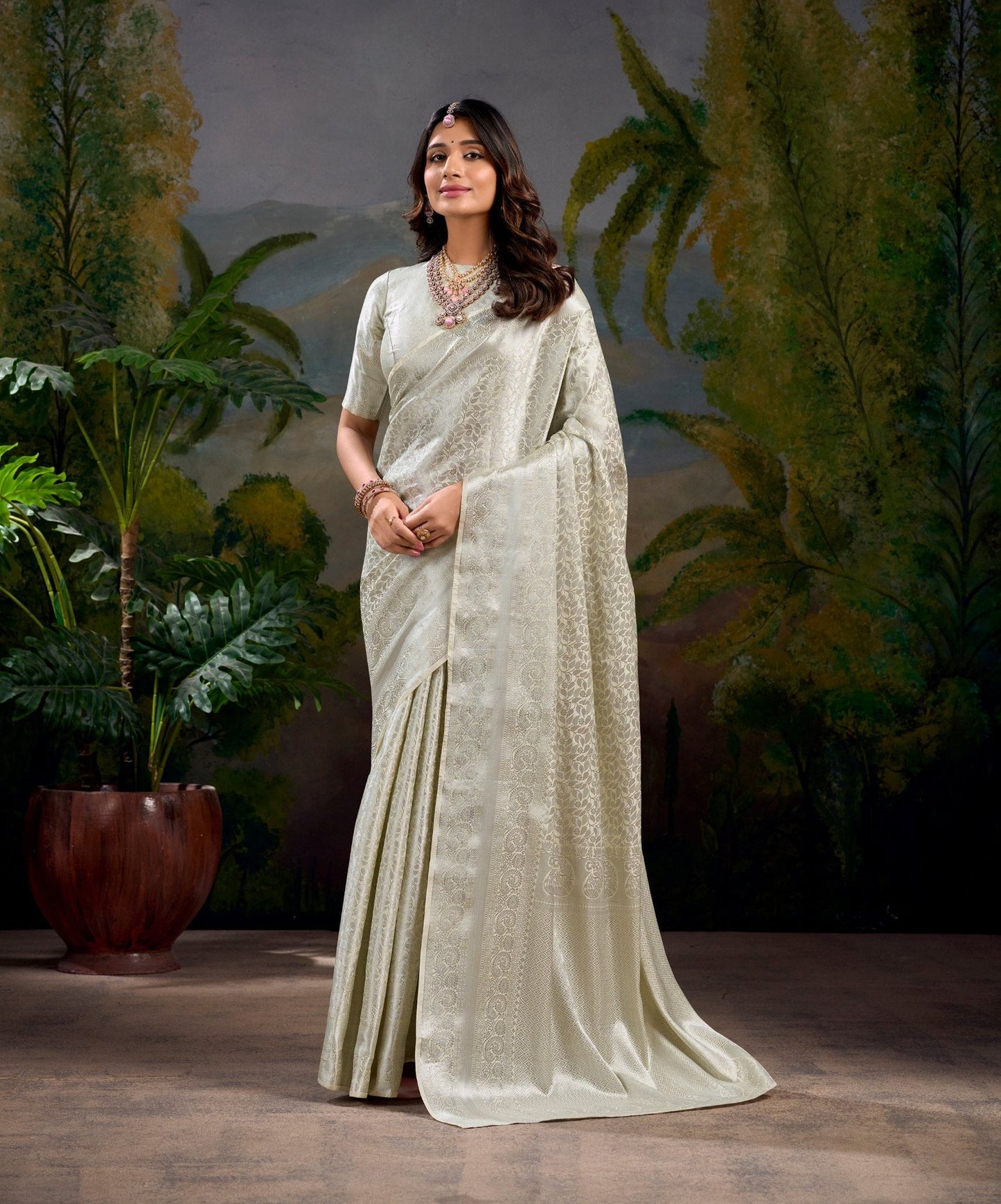 Latest Kanjivaram Zari Weaving work Saree