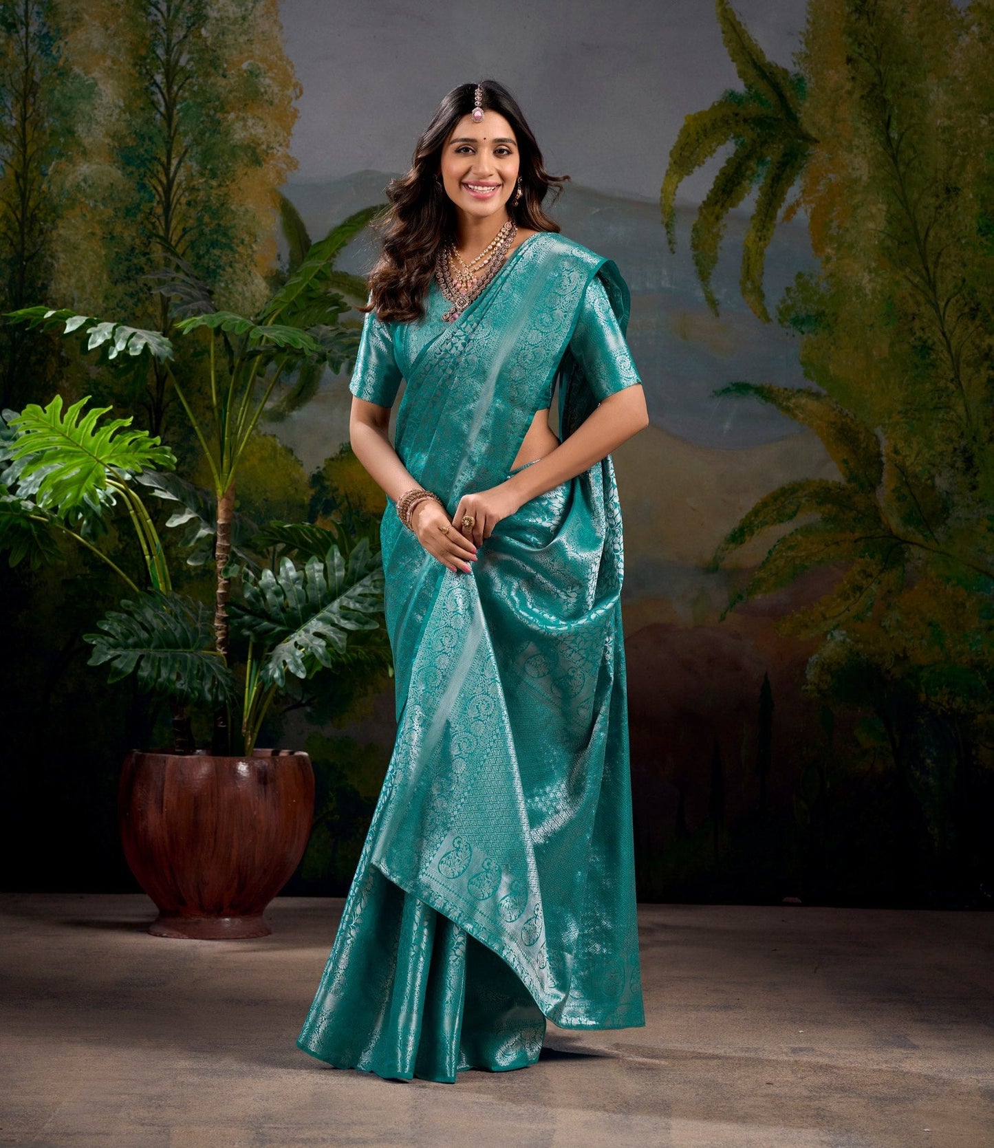 Latest Kanjivaram Zari Weaving work Saree
