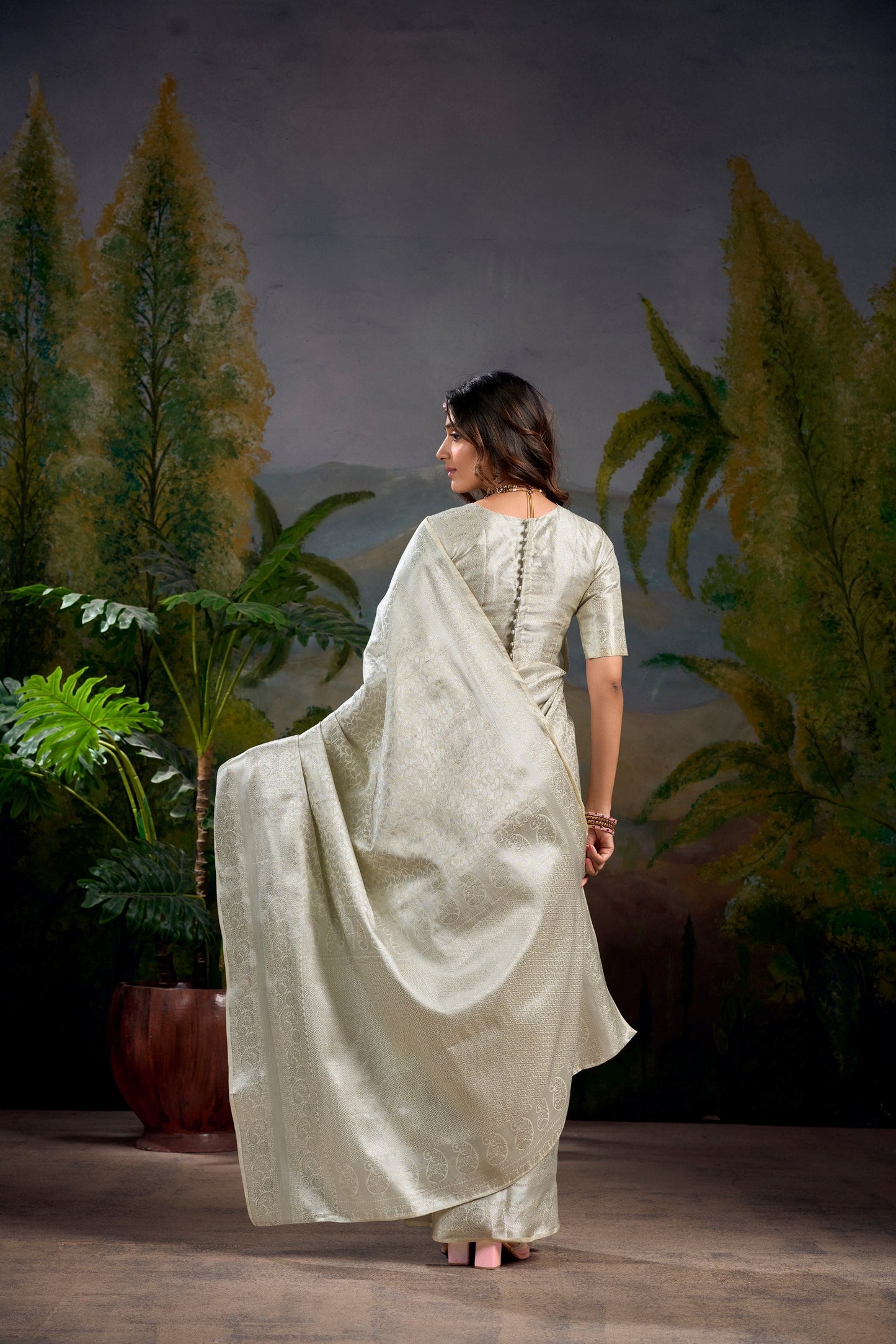 Latest Kanjivaram Zari Weaving work Saree