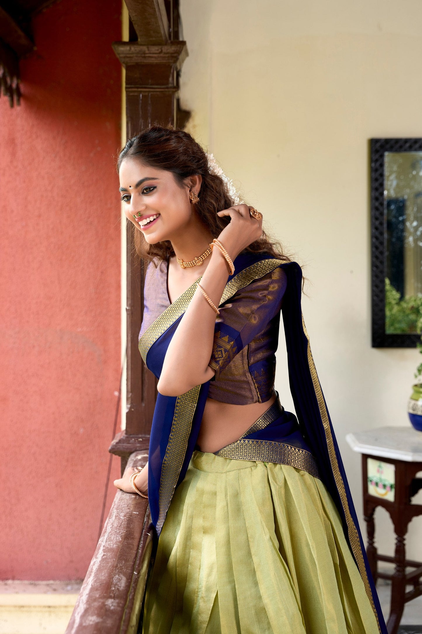 Trending Kanchipuram Zari Weaving Lehenga Set