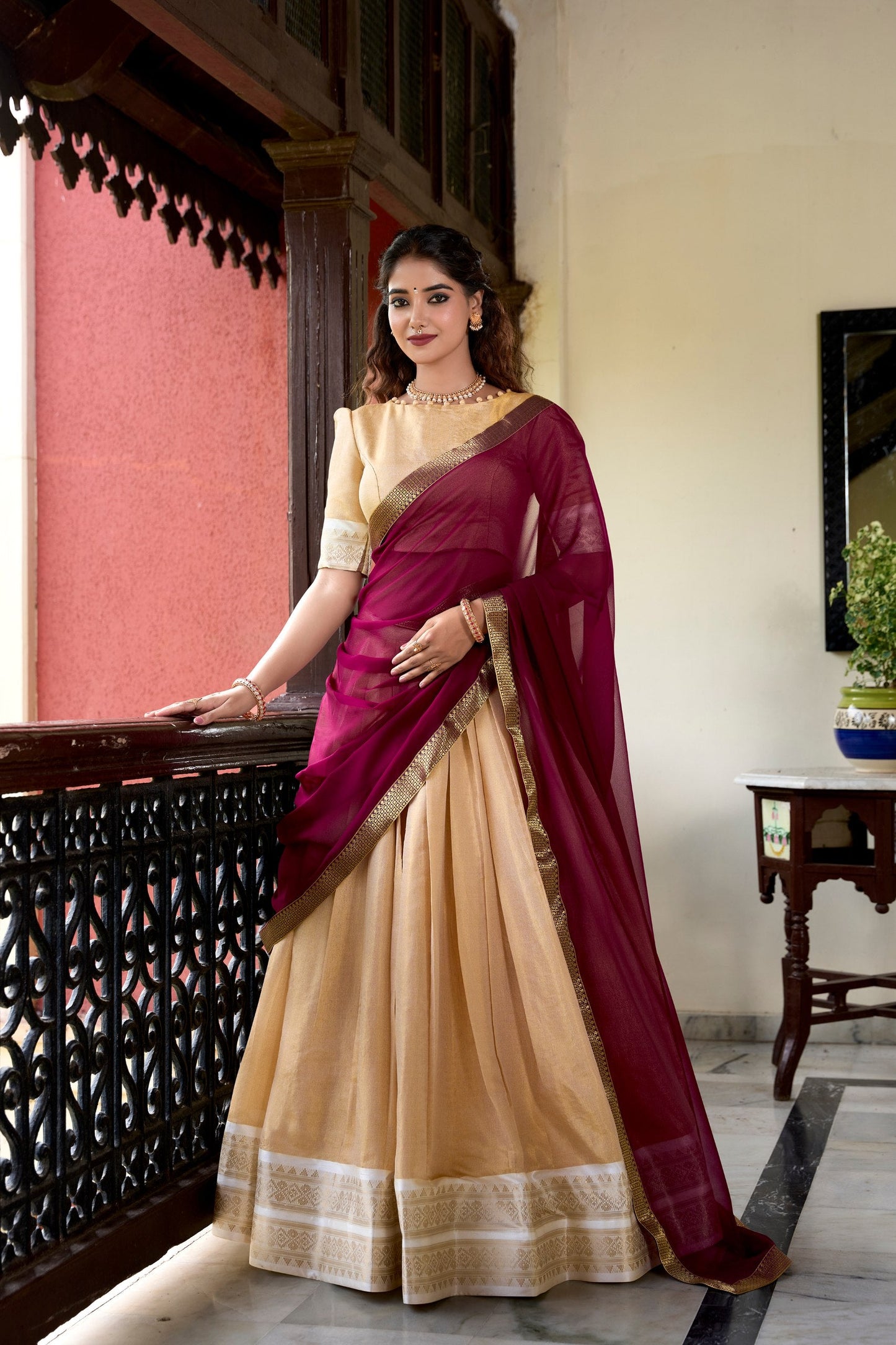 Trending Kanchipuram Zari Weaving Lehenga Set