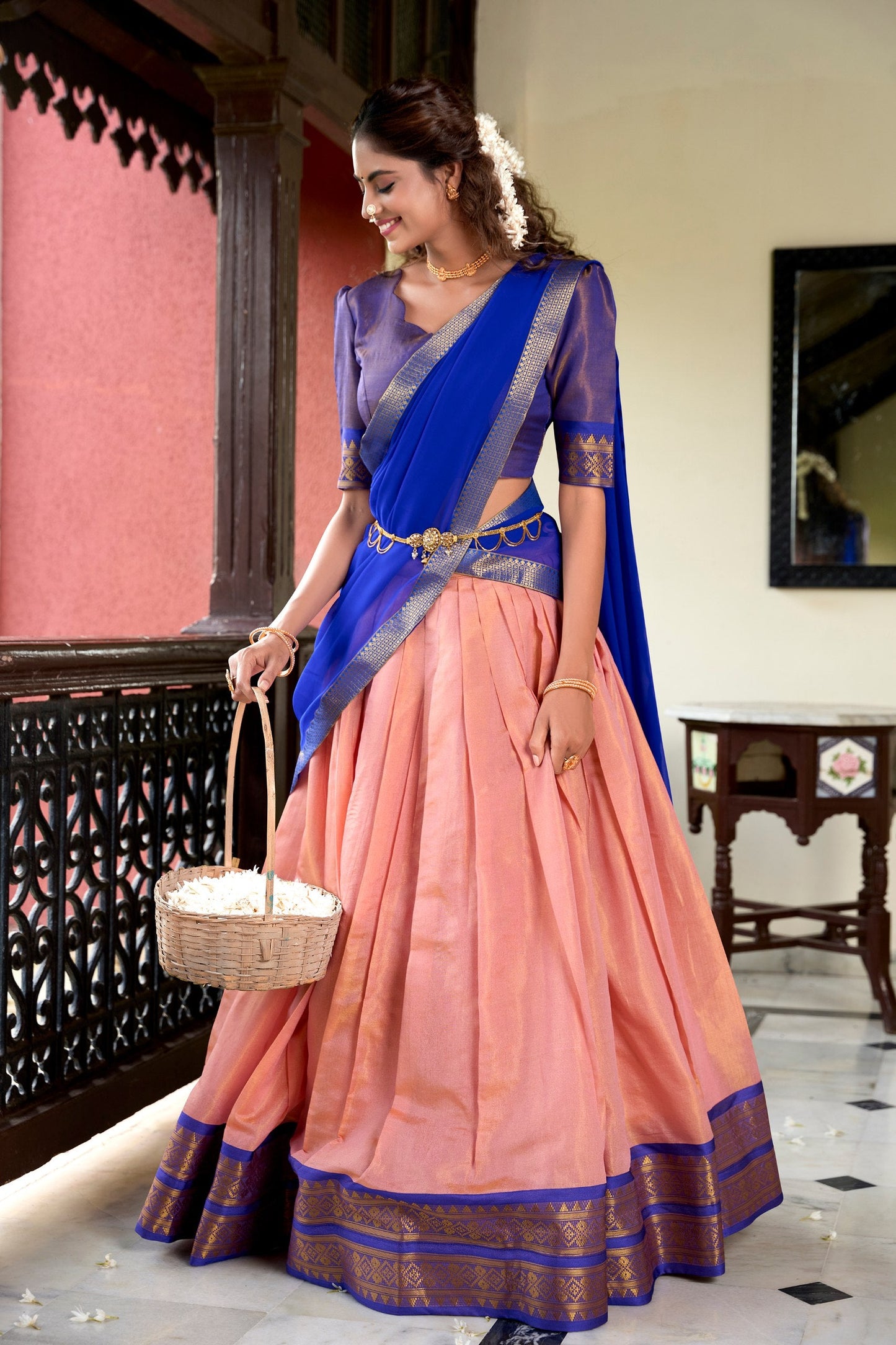 Trending Kanchipuram Zari Weaving Lehenga Set