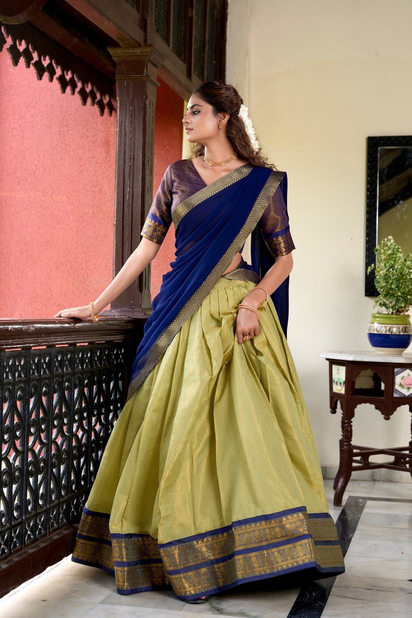 Trending Kanchipuram Zari Weaving Lehenga Set