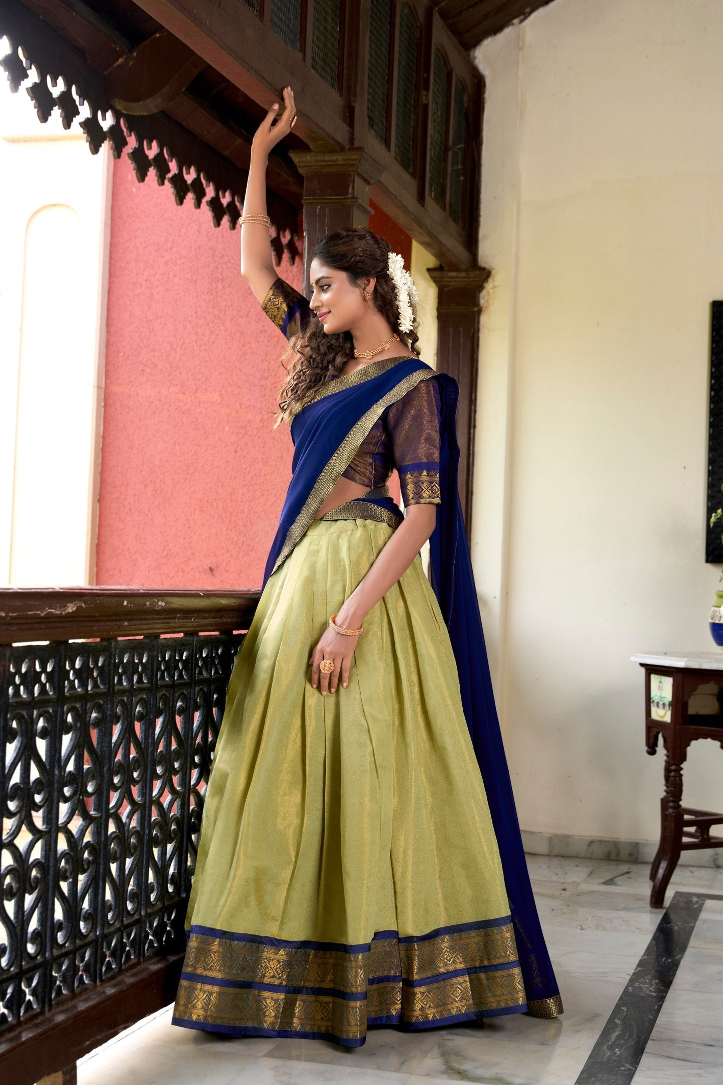 Trending Kanchipuram Zari Weaving Lehenga Set
