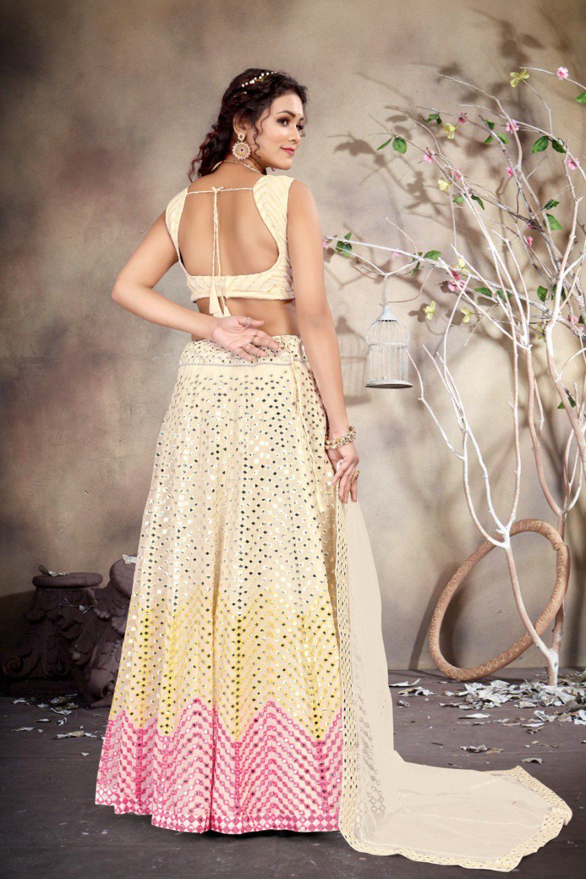 Designer Faux Georgette Multicolor Lehenga Choli