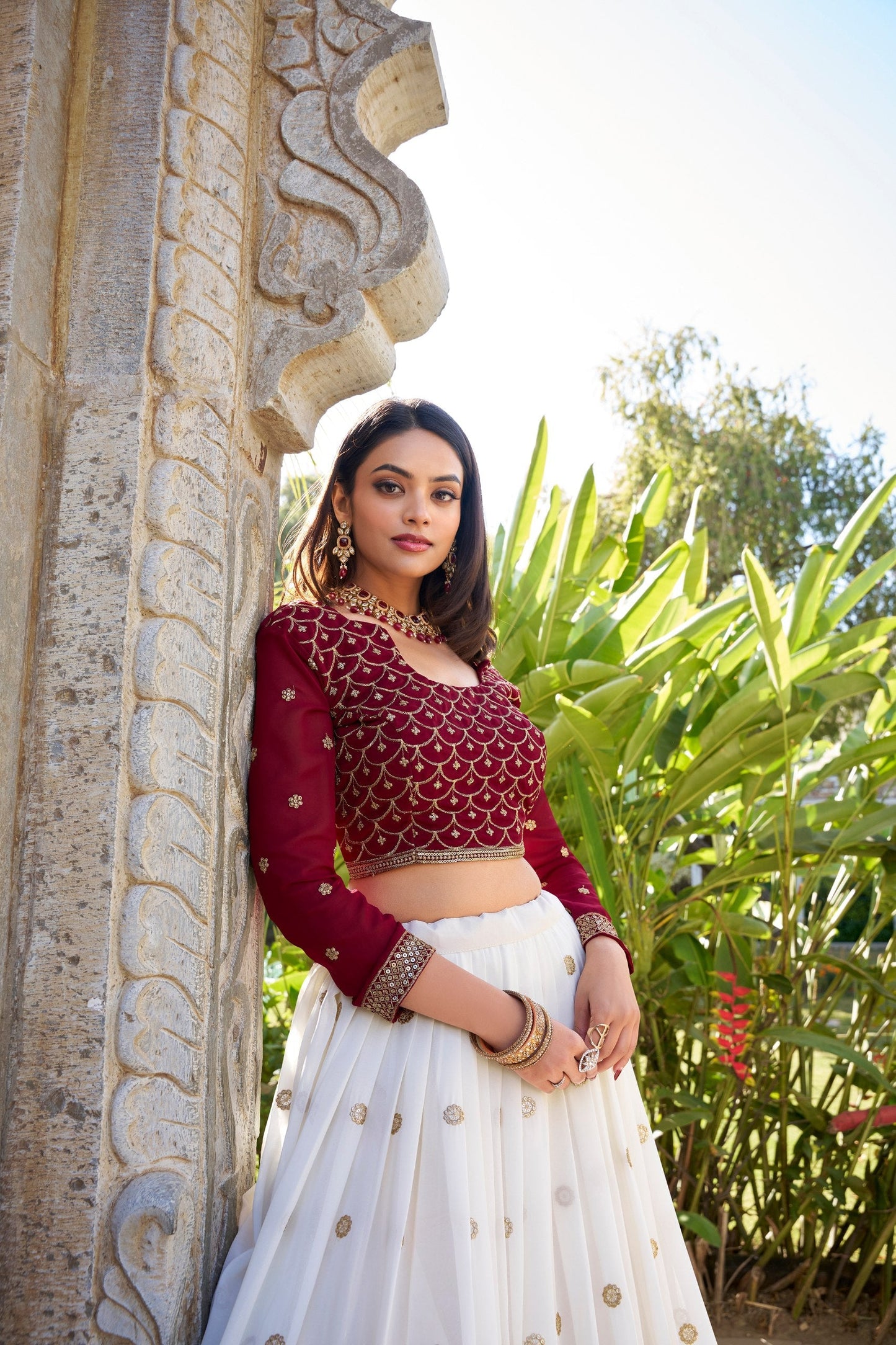 Designer White Color Sequins Lehenga Choli
