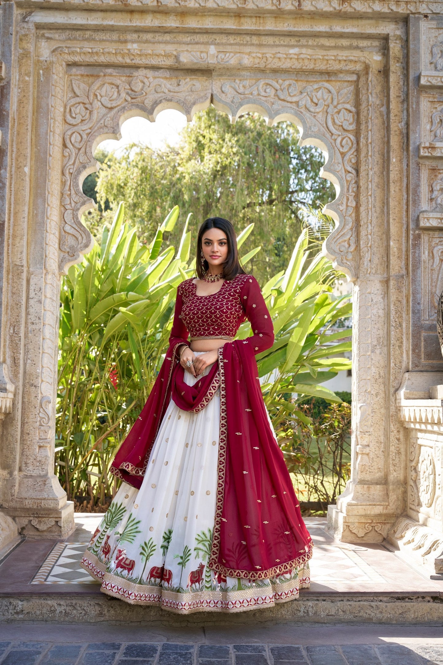 Designer White Color Sequins Lehenga Choli