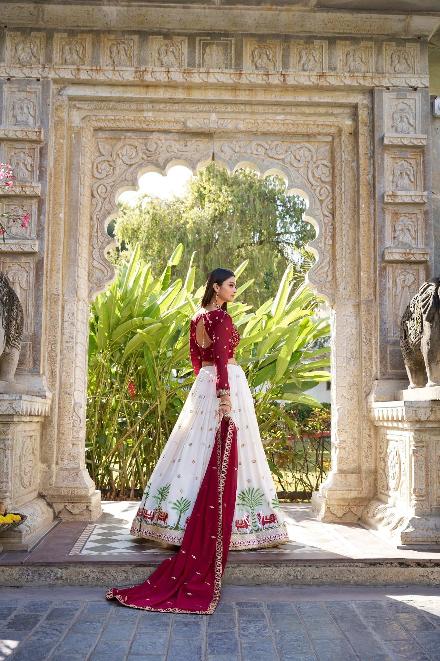 Designer White Color Sequins Lehenga Choli