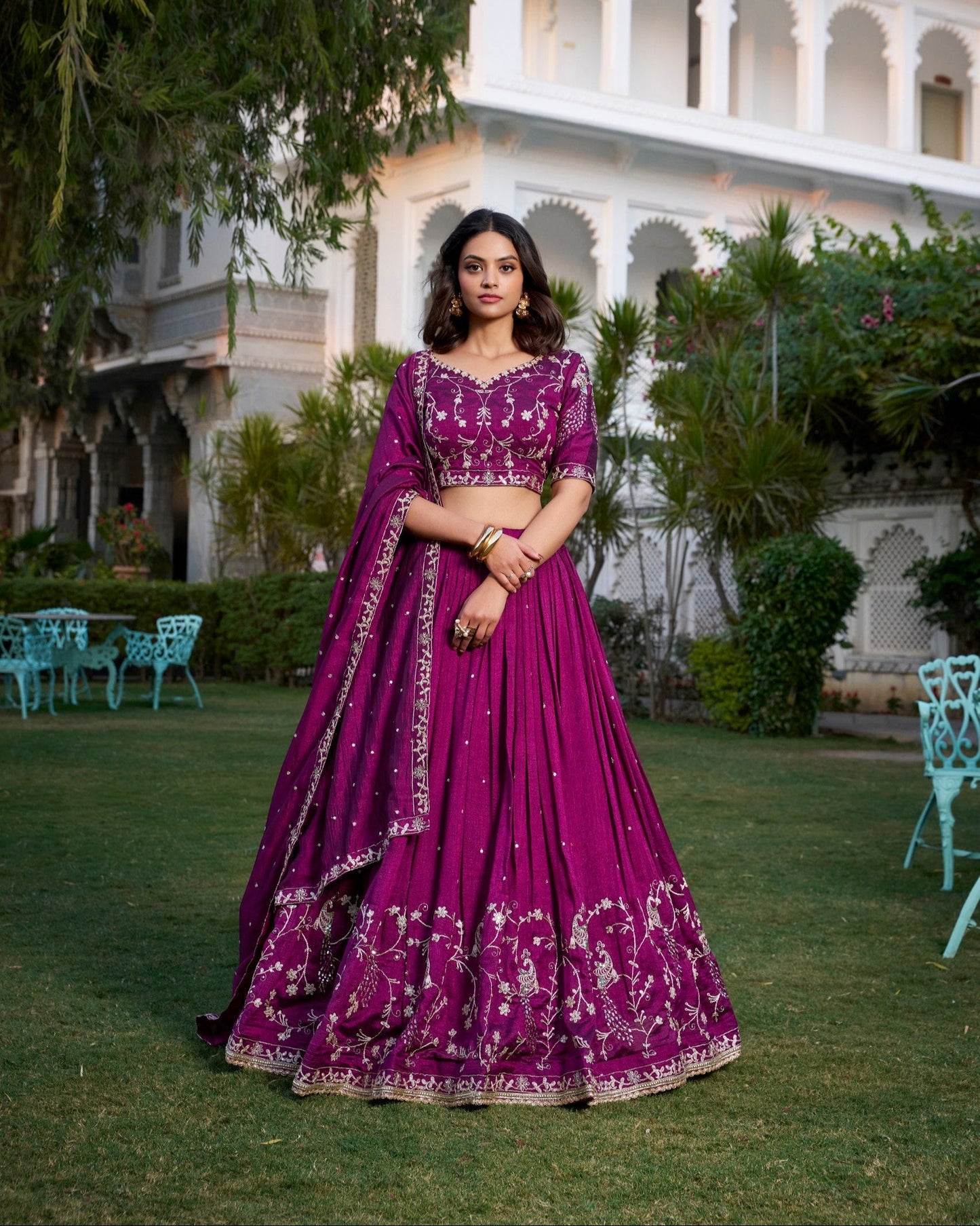 Purple Color Embroidey & Sequence work Lehenga Choli