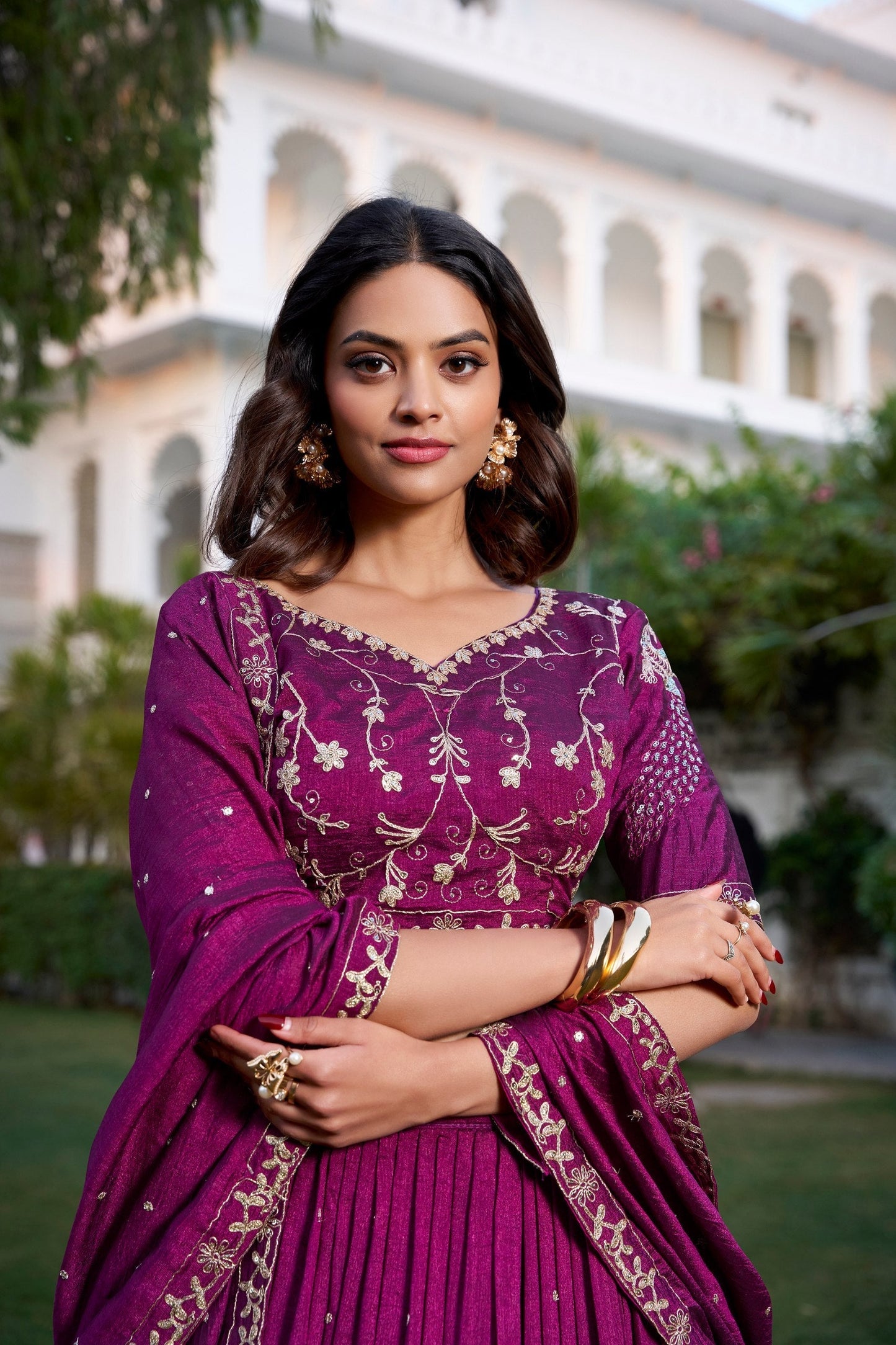 Purple Color Embroidey & Sequence work Lehenga Choli