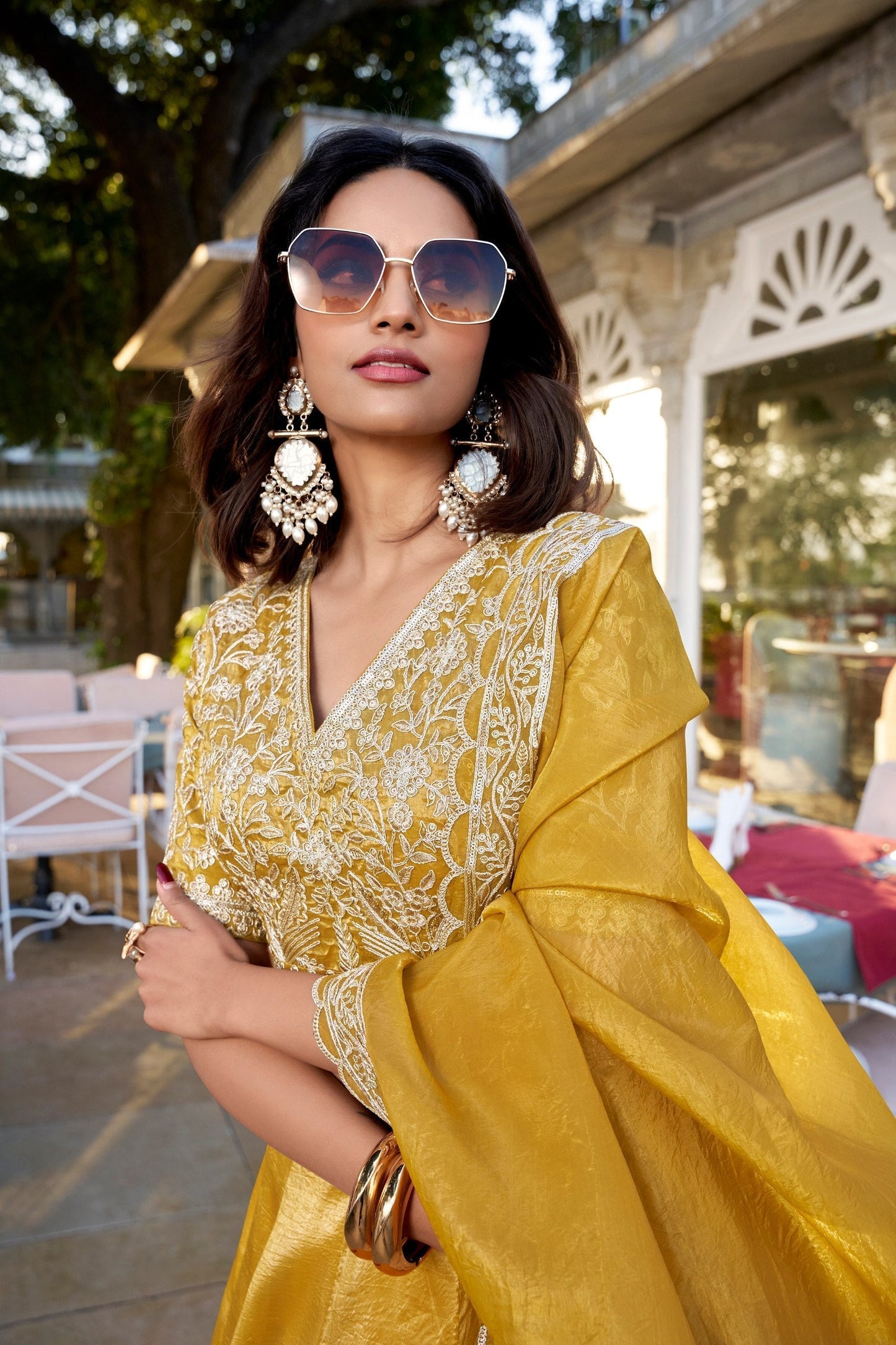 Designer Solid Mustard Lehenga Choli for Functions